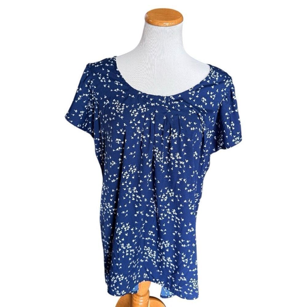 Womens Times Maternity Floral Print Scoop Neck Top - Sz XL